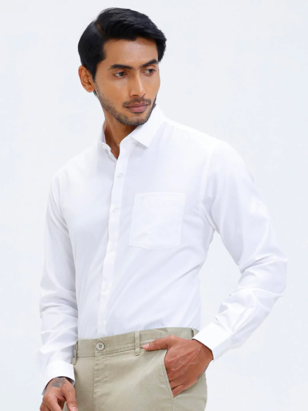 Cotton Rich Shirt and Linen Cotton Light Olive Trousers Combo TR15505 - Image 3