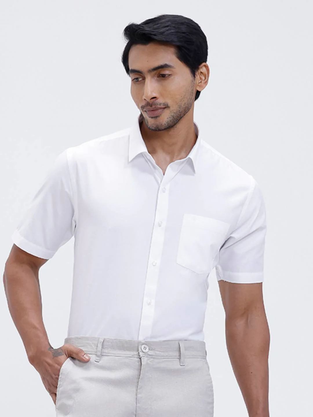 Cotton Rich Shirt and Linen Cotton Off White Trousers Combo TR15503 - Image 4