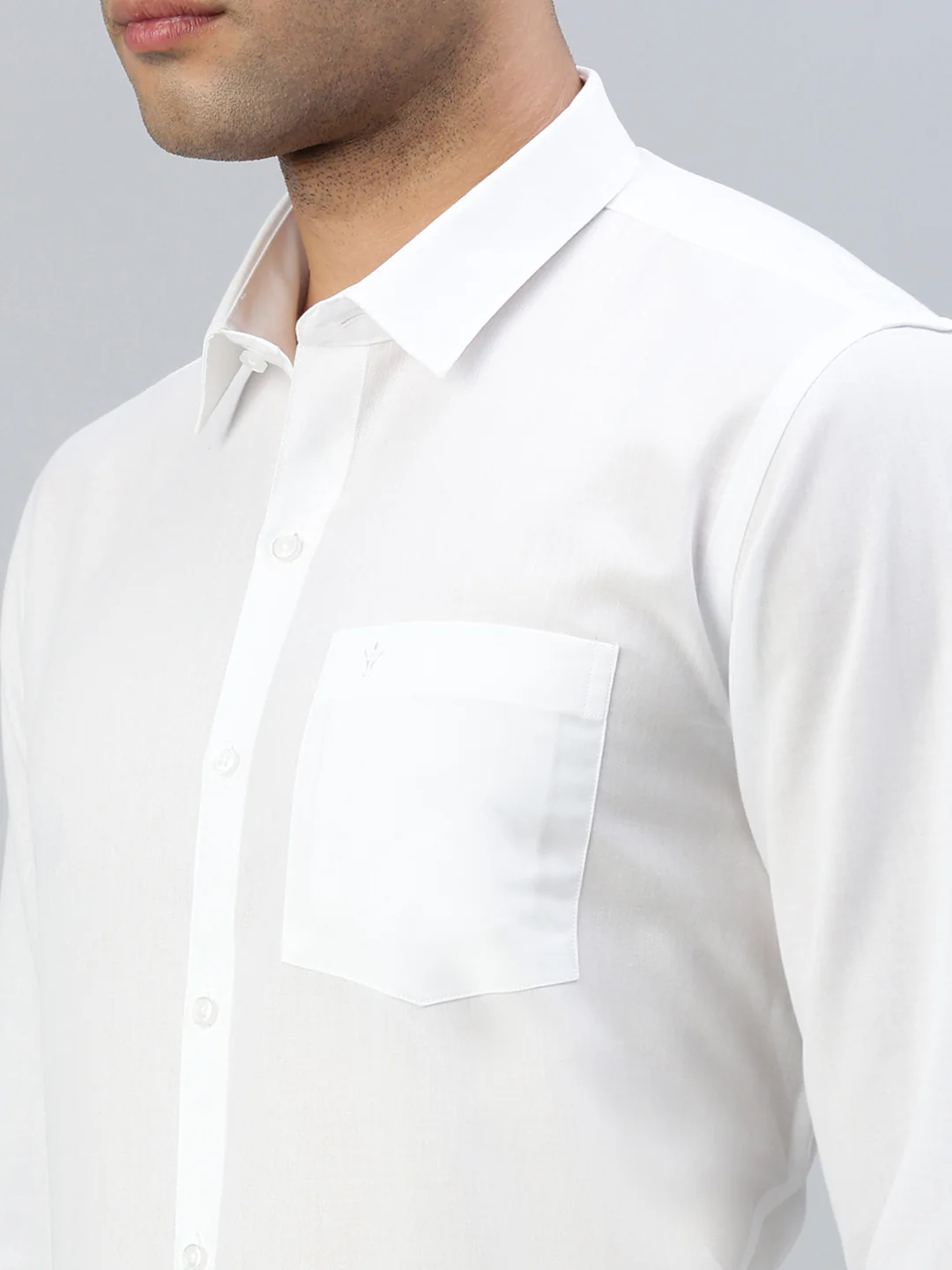 Cotton Rich Straight Cut White Shirt – Minister - Image 3
