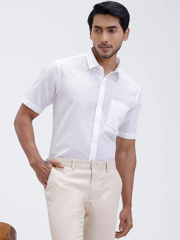 Cotton Shirt and Linen Cotton Beige Trousers Combo TR15501 - Image 3