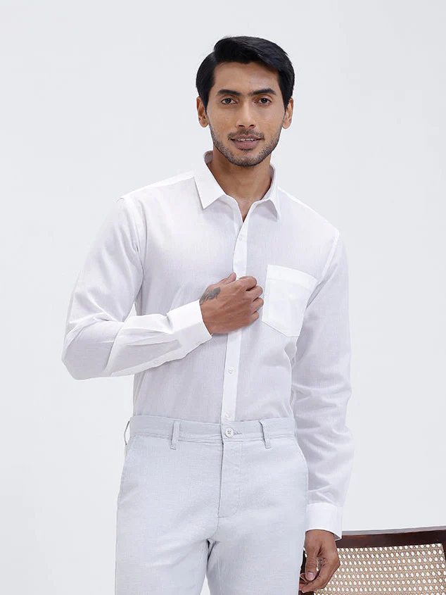 Cotton Shirt and Linen Cotton Light Blue Trousers Combo TR15502 - Image 3