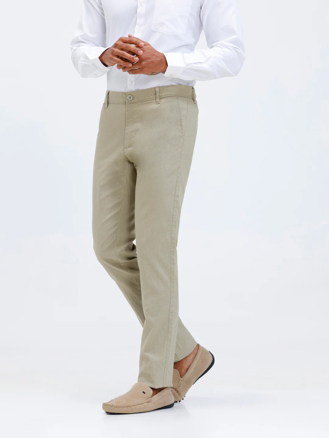 Cotton Shirt and Linen Cotton Light Olive Trousers Combo TR15505 - Image 5
