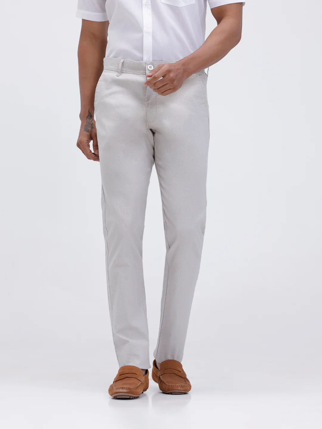 Cotton Shirt and Linen Cotton Off White Trousers Combo TR15503 - Image 8