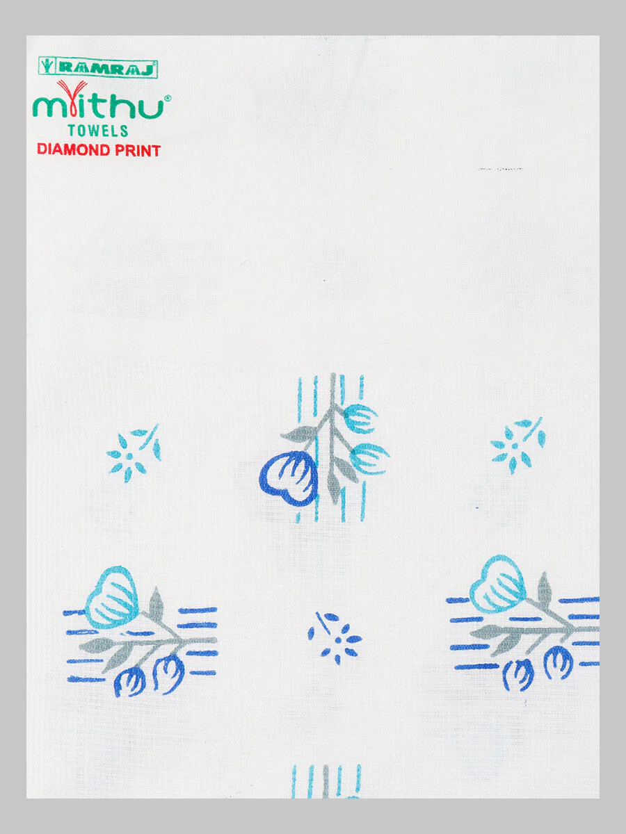 Cotton White Diamond Printed Bath Towel (Pack of 2) - Image 8