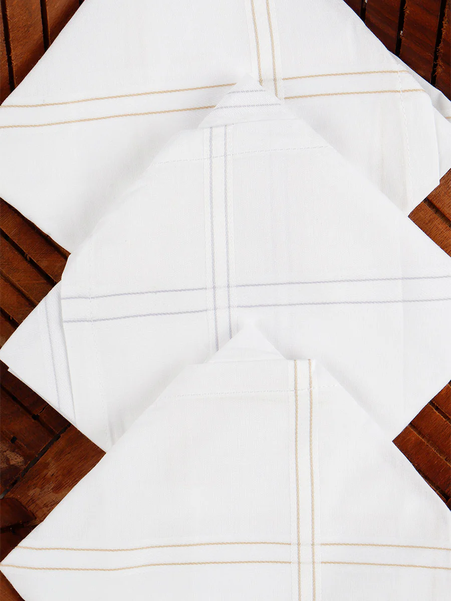 Cotton White Hand Kerchief 2700 (3 in 1) - Image 10