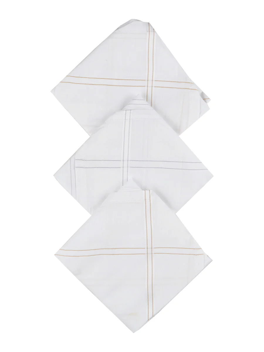 Cotton White Hand Kerchief 2700 (3 in 1) - Image 2