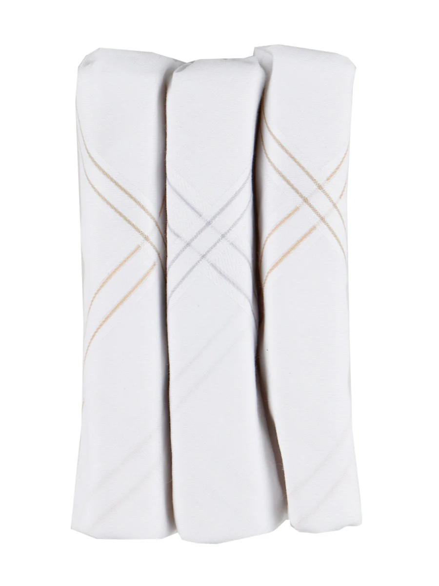 Cotton White Hand Kerchief 2700 (3 in 1) - Image 3
