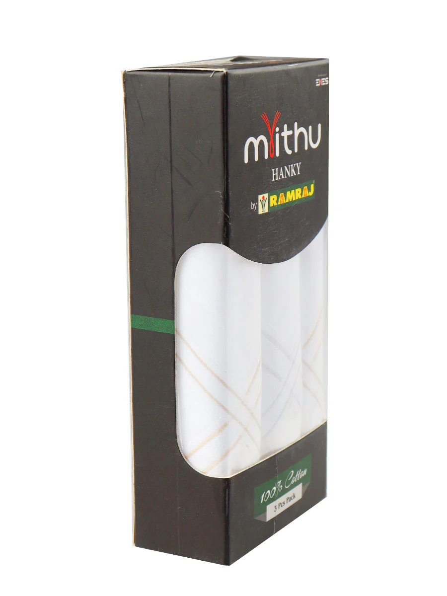 Cotton White Hand Kerchief 2700 (3 in 1) - Image 5