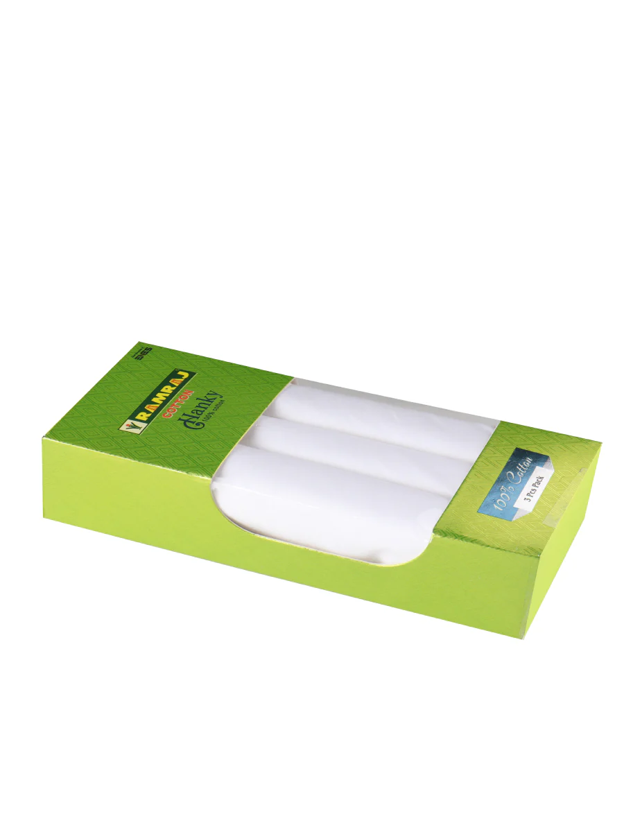 Cotton White Hand Kerchief (3 in 1) - Image 3