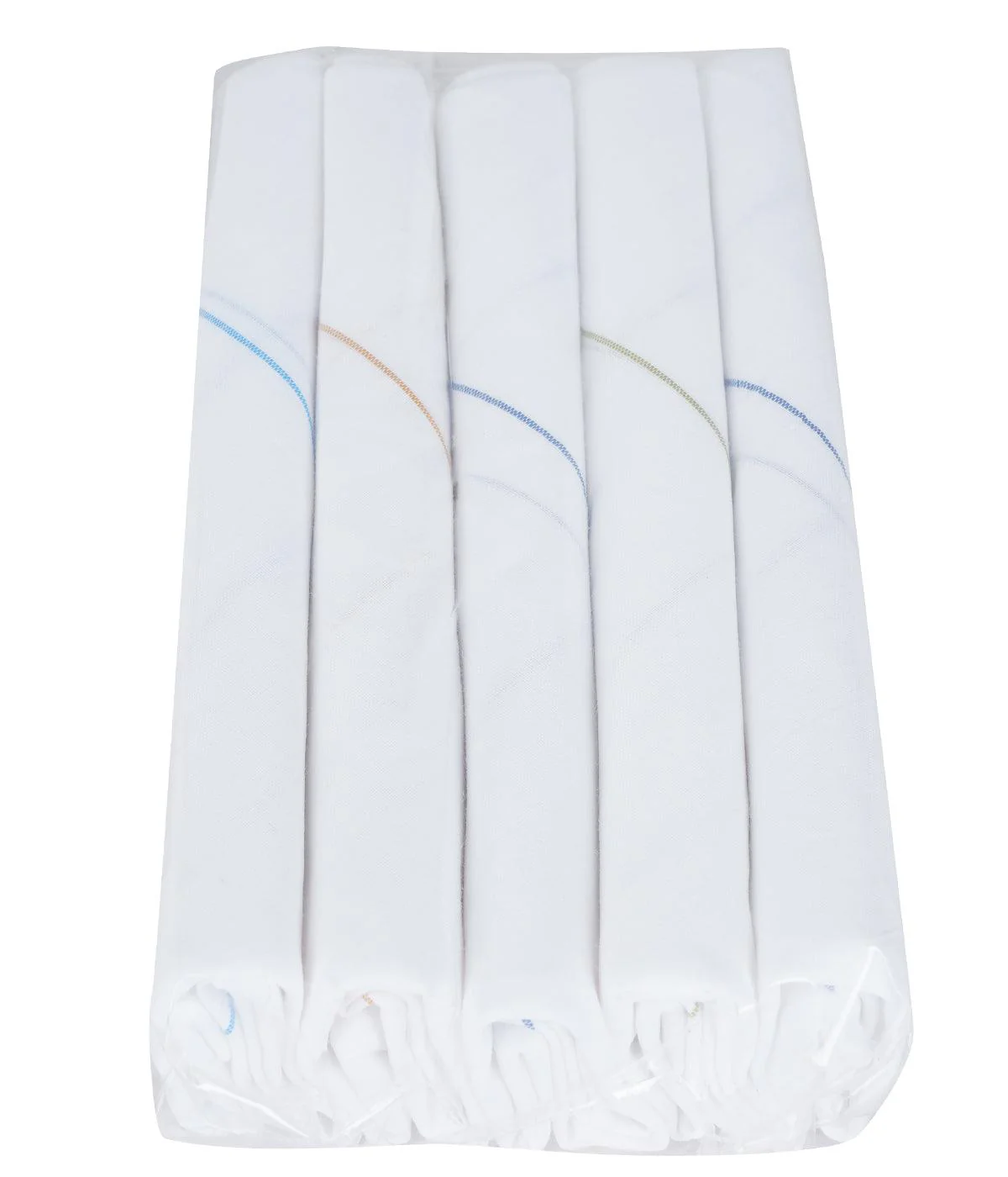 Cotton White Hand Kerchief (5 in 1) - Image 3