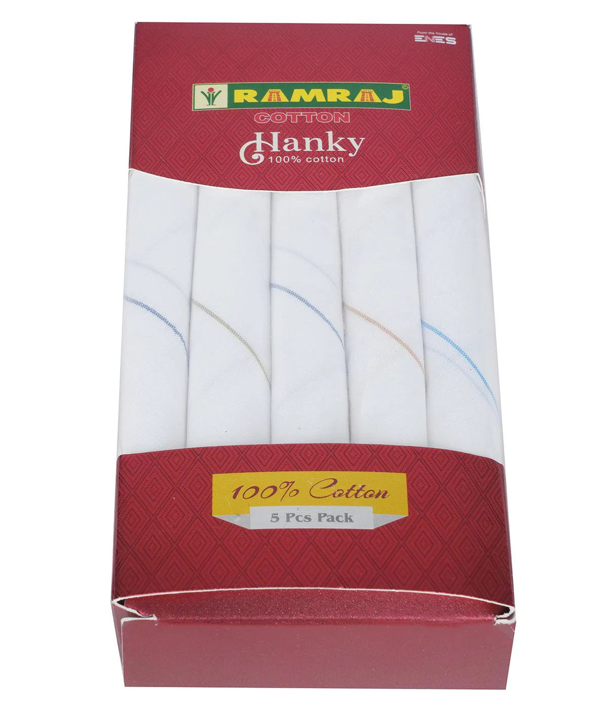 Cotton White Hand Kerchief (5 in 1) - Image 5