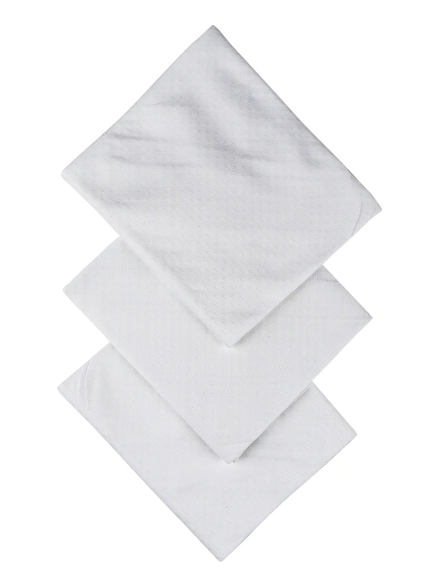 Cotton White Hand Kerchief Pack of 3 - Image 2
