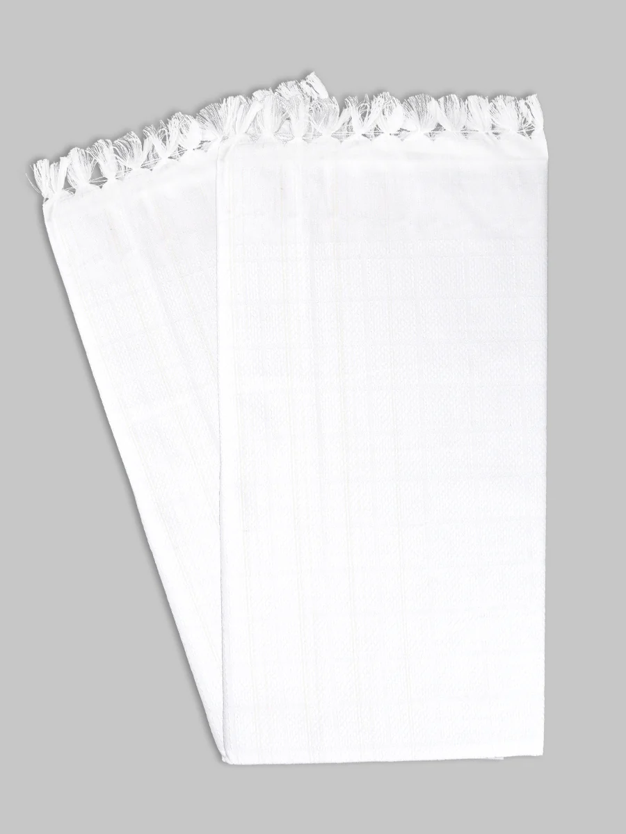 Cotton White Plain Bath Towel Flora ( Pack of 2) - Image 2