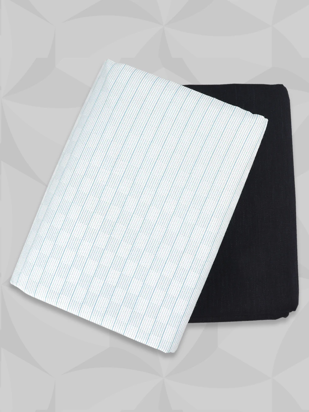 Cotton White Shirting & Blue Suiting Fabric Gift Box KK146