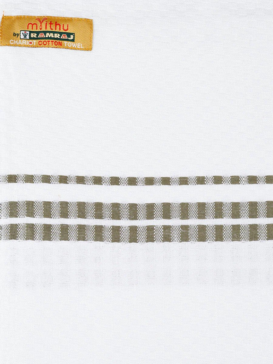 Cotton White with Assorted Border Bath Towel Chariot Pack of 2 - Image 11