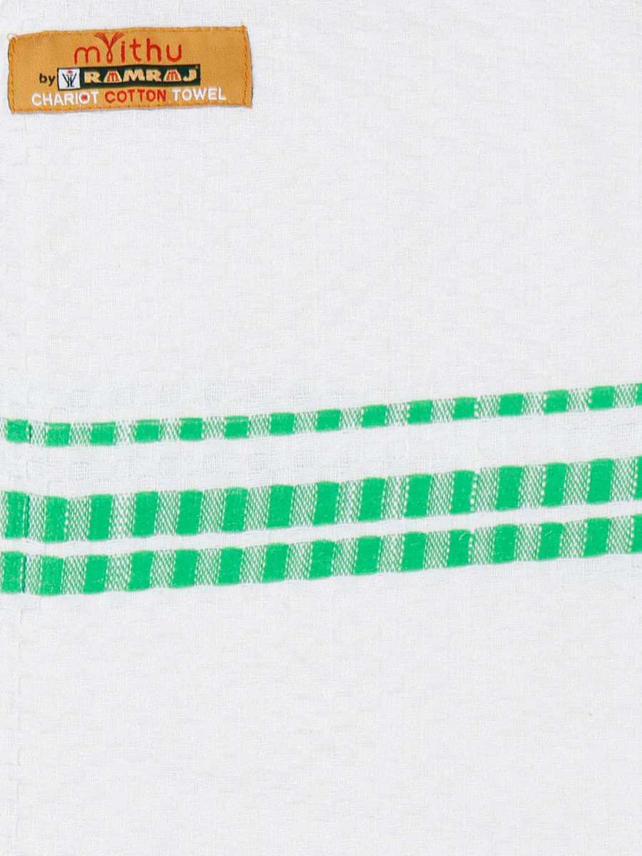 Cotton White with Assorted Border Bath Towel Chariot Pack of 2 - Image 14