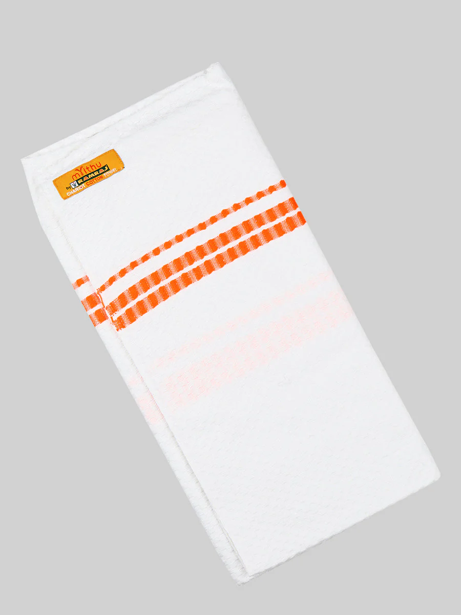 Cotton White with Assorted Border Bath Towel Chariot Pack of 2 - Image 7