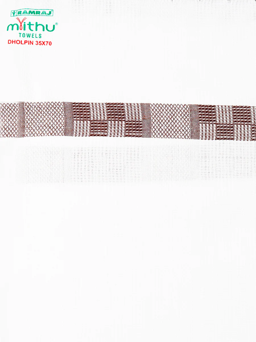 Cotton White with Assorted Border Bath Towel Dholpin - Image 7