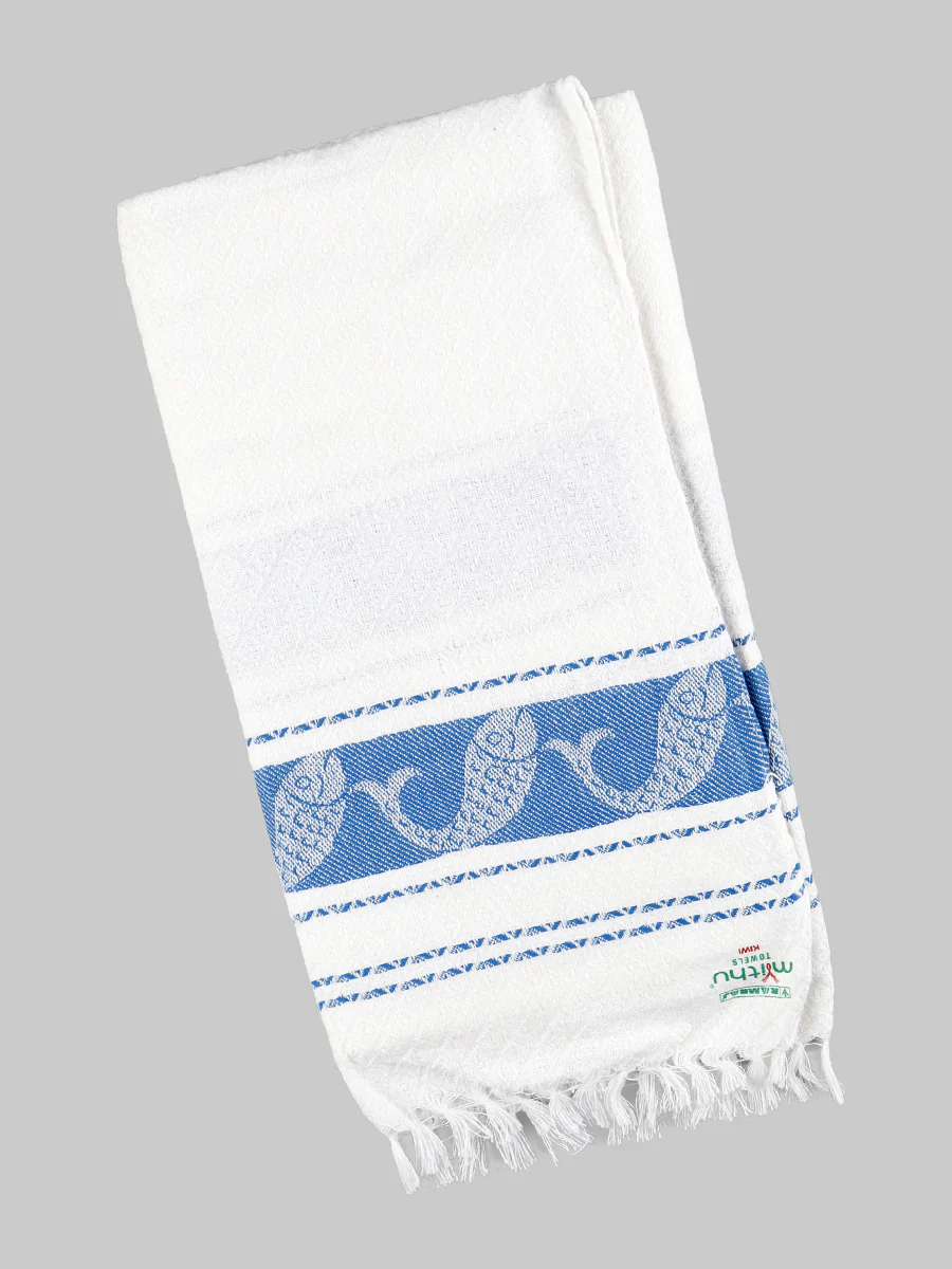 Cotton White with Assorted Border Bath Towel Kiwi - Image 7