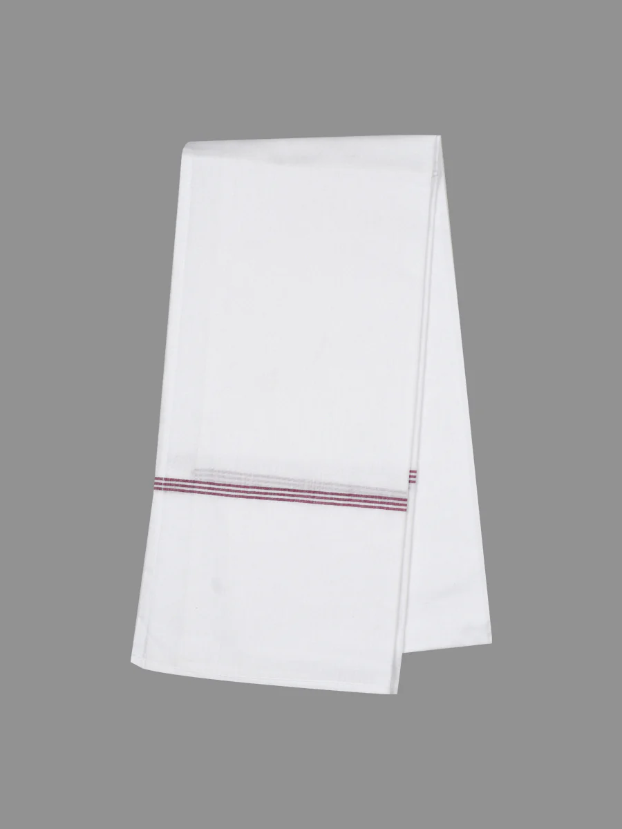 Cotton White with Assorted Border Bath Towel M/W 134 (Pack of 4) - Image 2