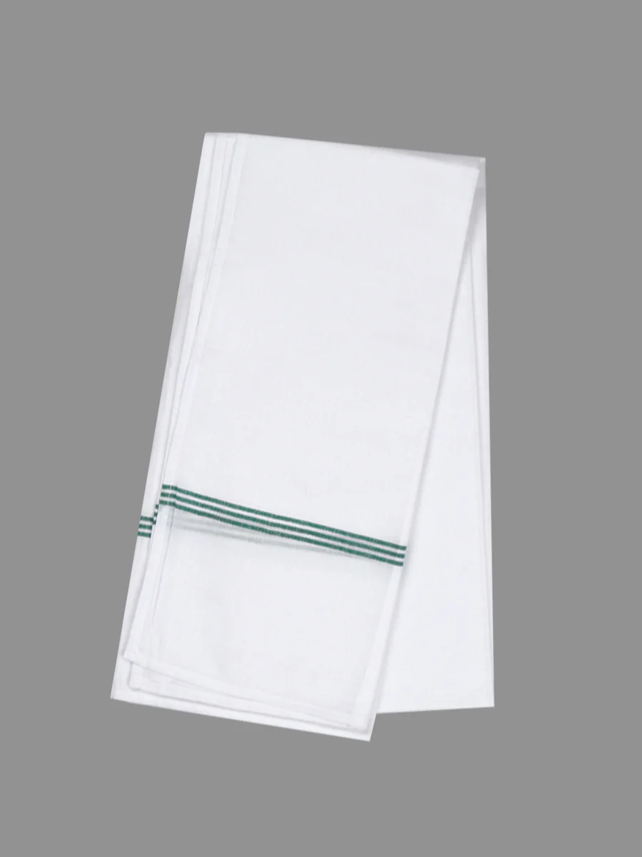 Cotton White with Assorted Border Bath Towel M/W 134 (Pack of 4) - Image 3