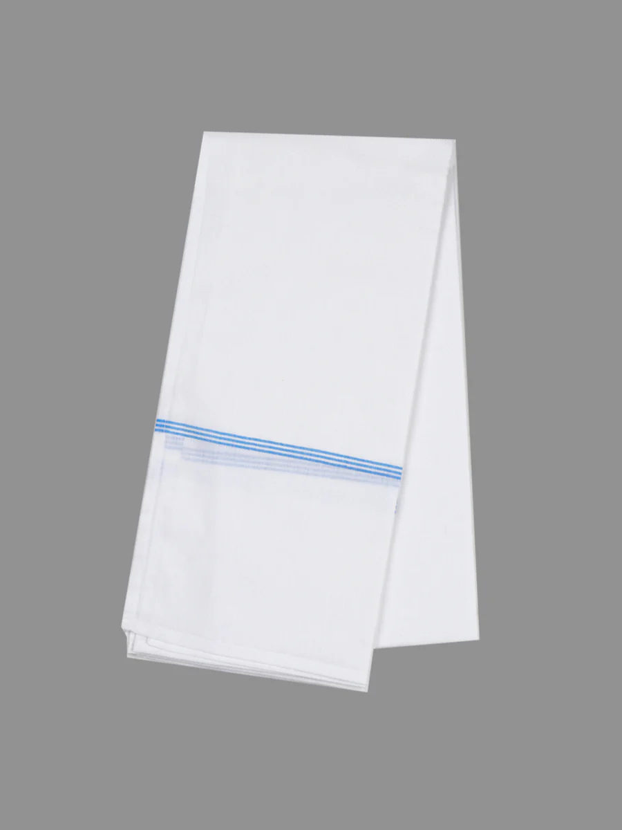 Cotton White with Assorted Border Bath Towel M/W 134 (Pack of 4) - Image 4