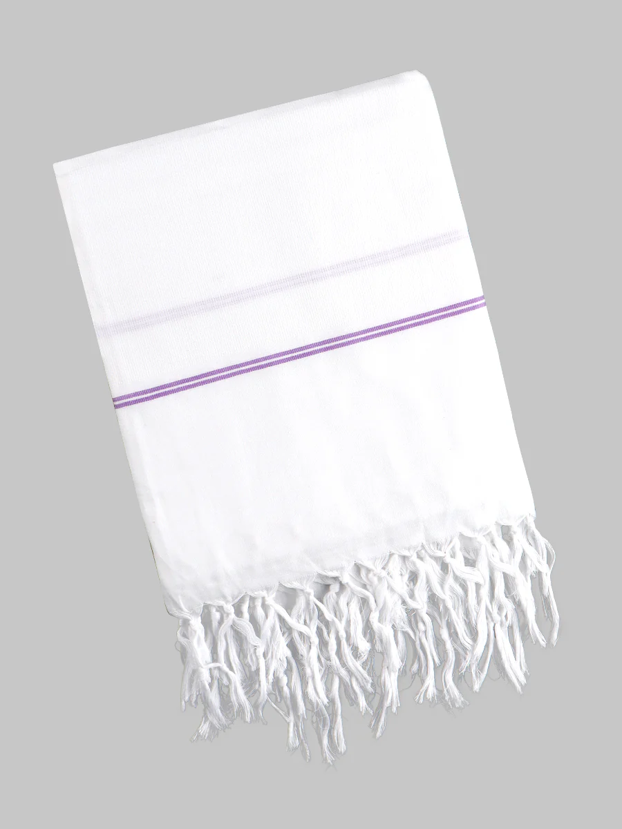 Cotton White with Assorted Border Bath Towel Relaxer - Image 3