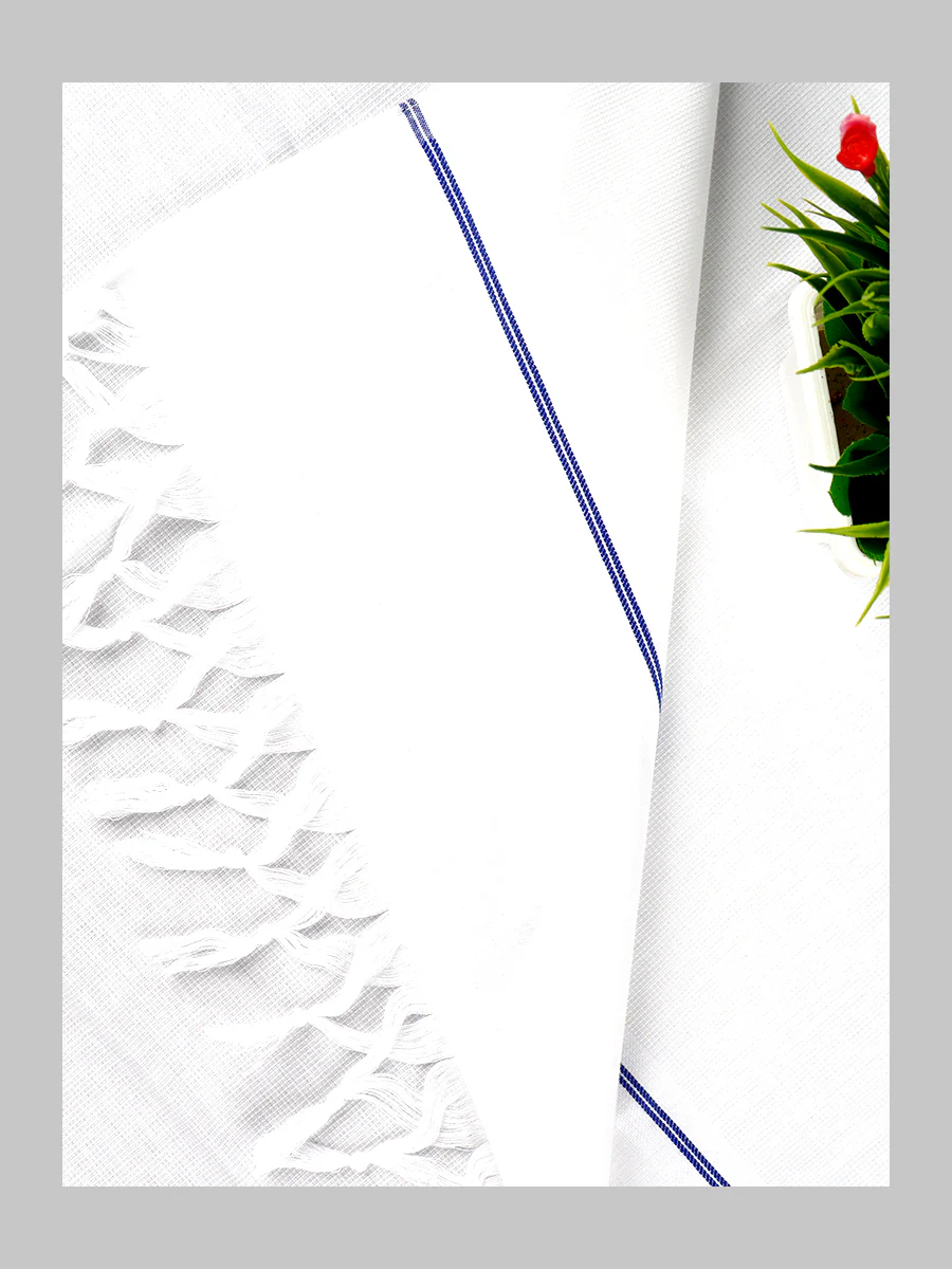 Cotton White with Assorted Border Bath Towel Relaxer (Pack of 2) - Image 7