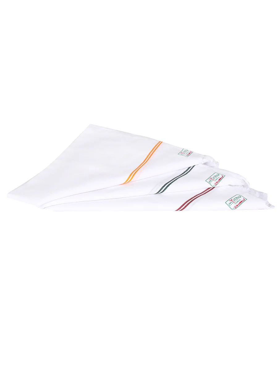 Cotton White with Assorted Border Bath Towel Relaxer (Pack of 2) - Image 8