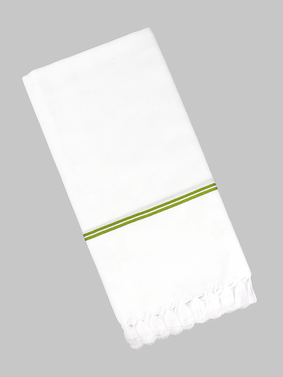 Cotton White with Assorted Border Bath Towel Special Matty (3 PCs Pack) - Image 2