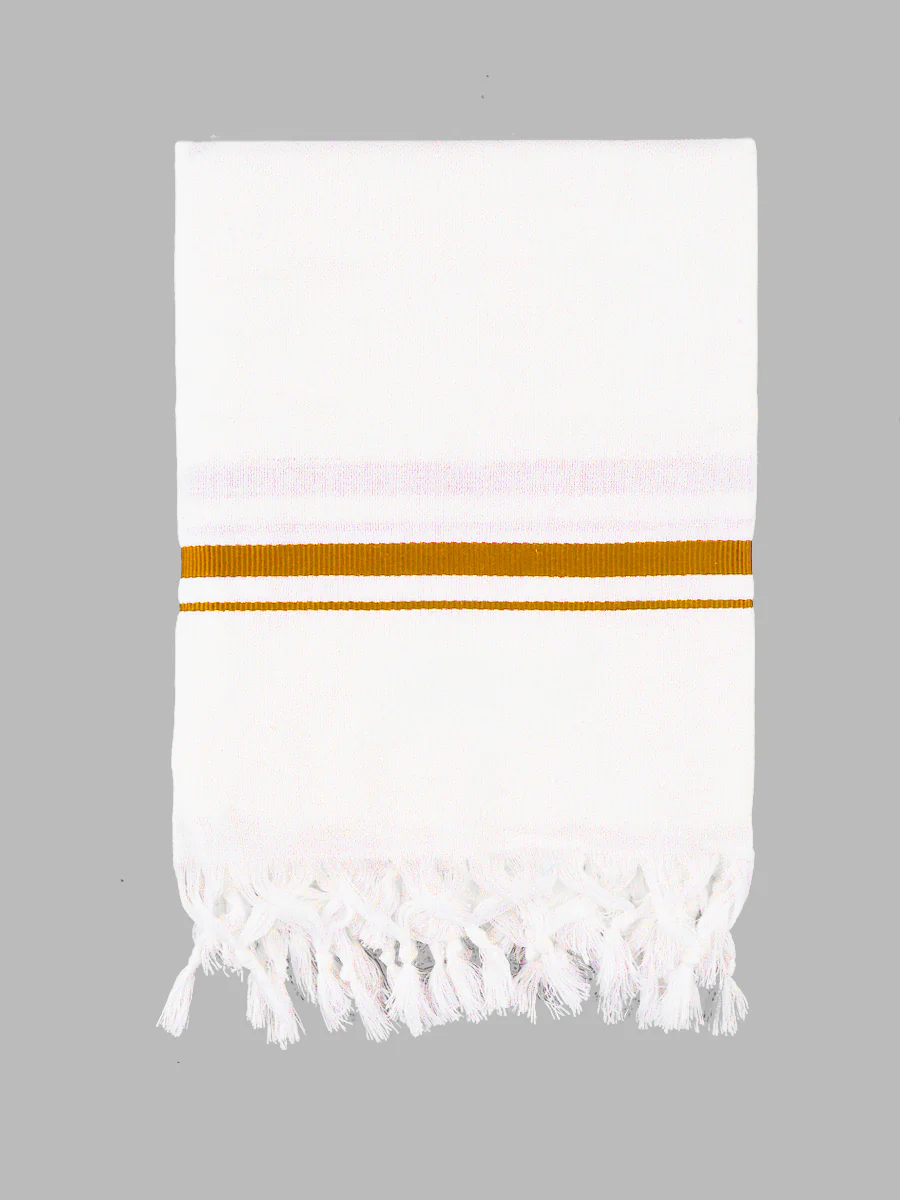 Cotton White with Assorted Border Bath Towel Tiger BB (Pack of 2) - Image 6