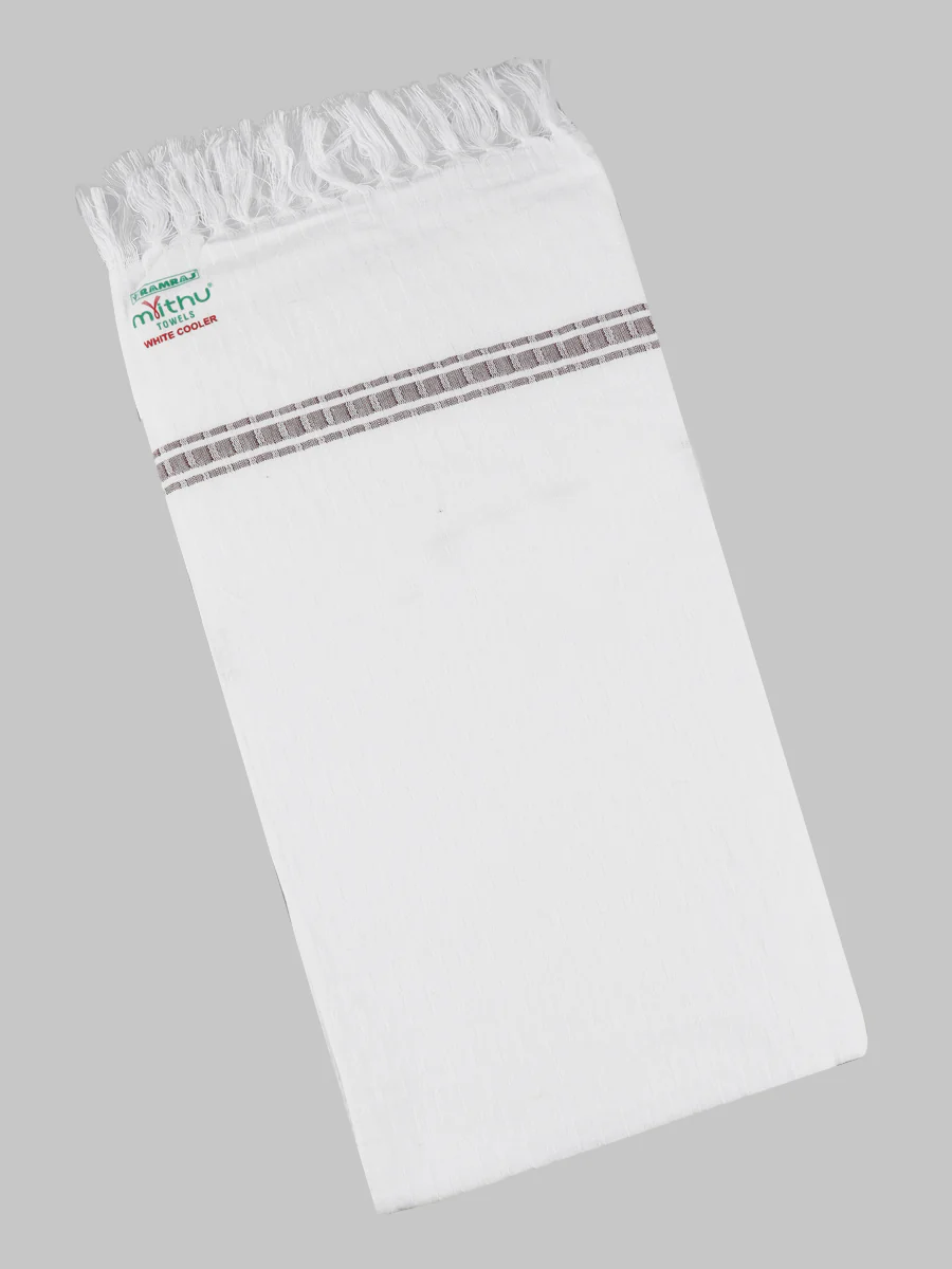Cotton White with Assorted Colour Border Bath Towel (Pack of 2) - Image 4