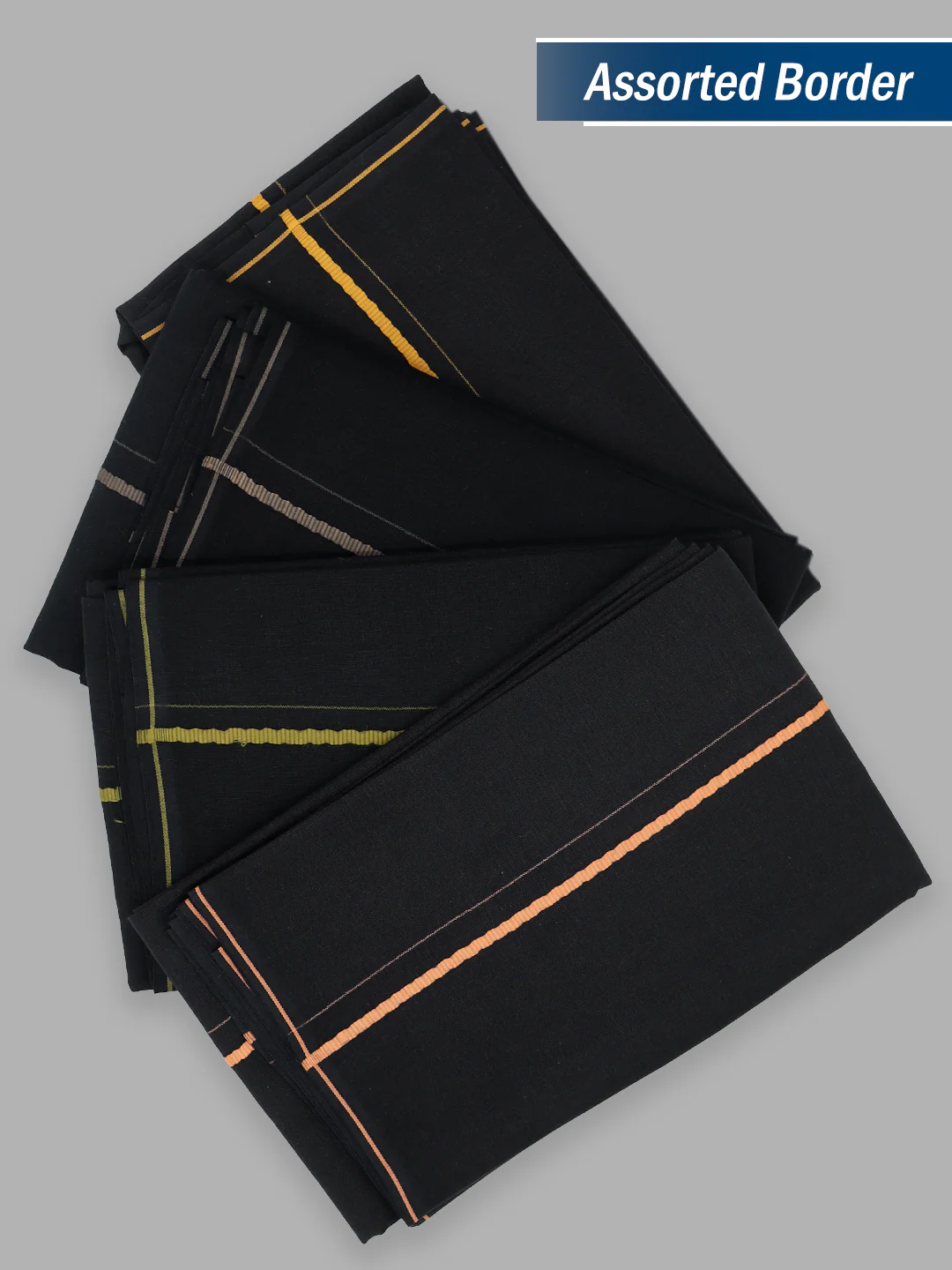 Devotional Black Towel with Small Border (Pack of 2)