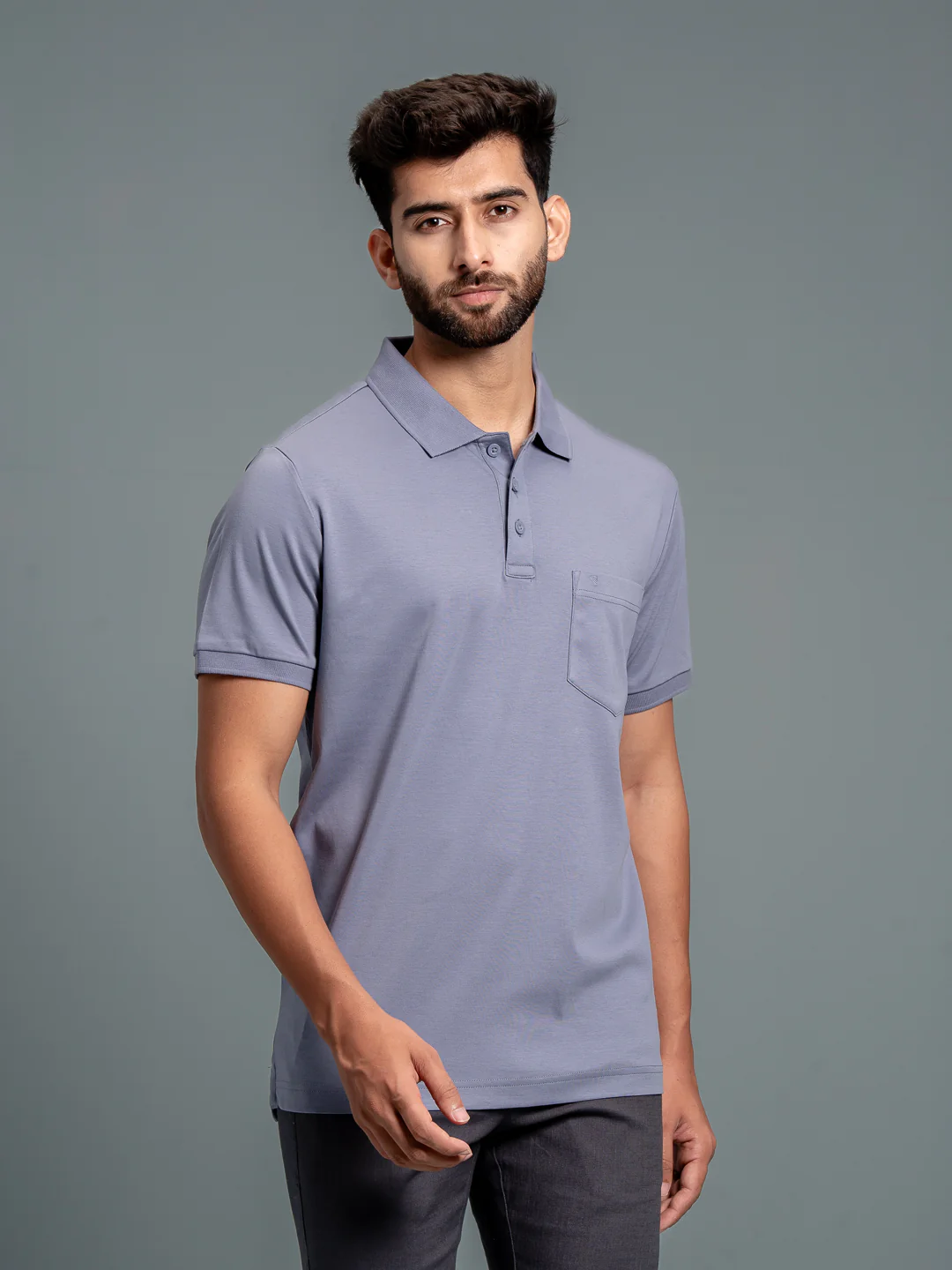 Extra Long Staple Cotton Polo Amethyst Grey