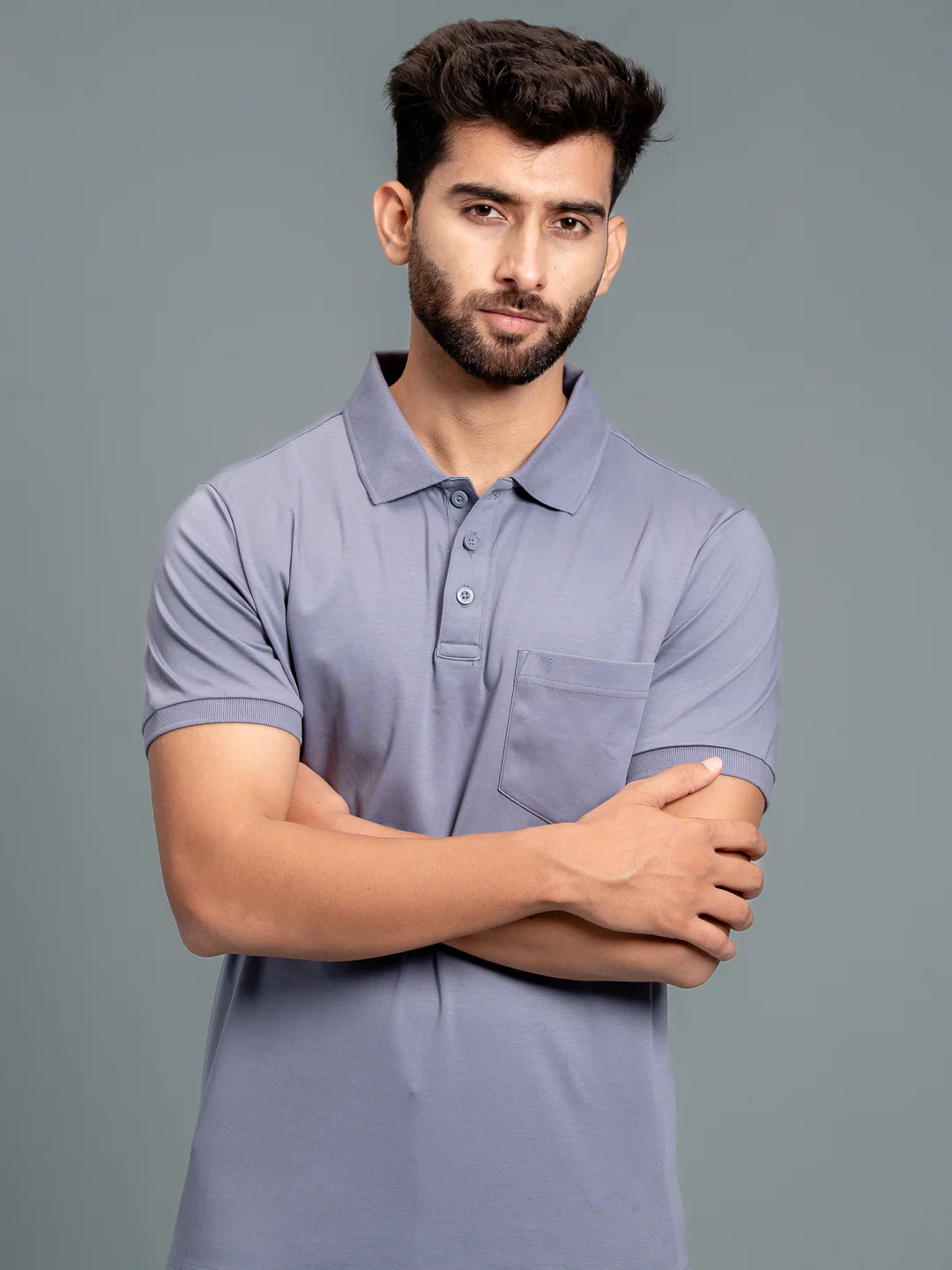 Extra Long Staple Cotton Polo Amethyst Grey - Image 2