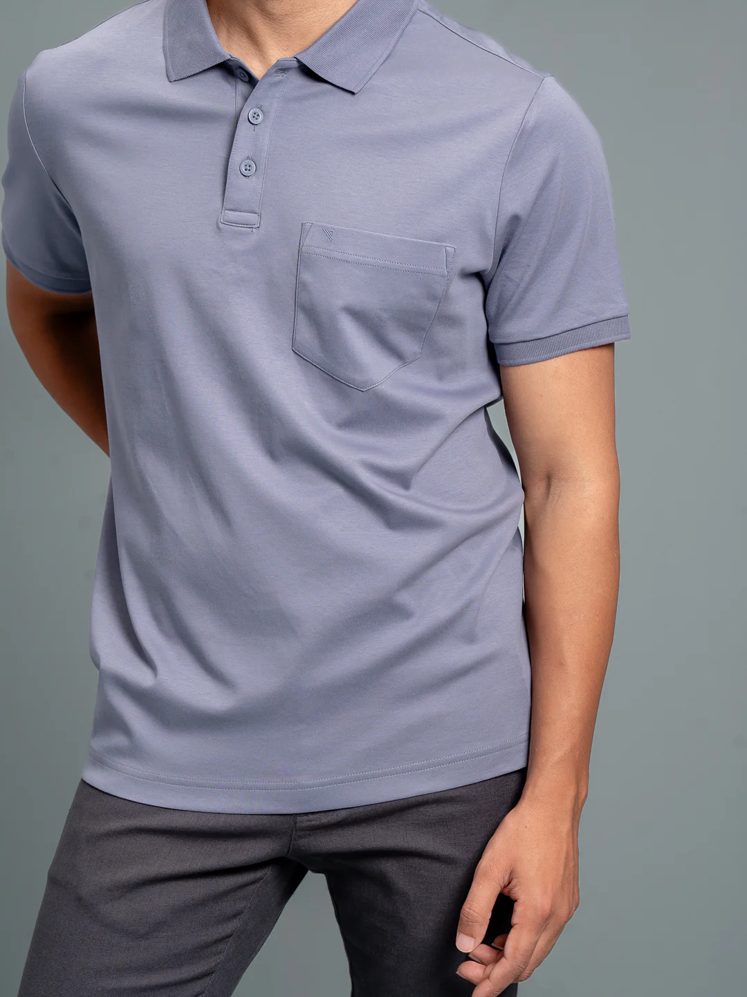 Extra Long Staple Cotton Polo Amethyst Grey - Image 4