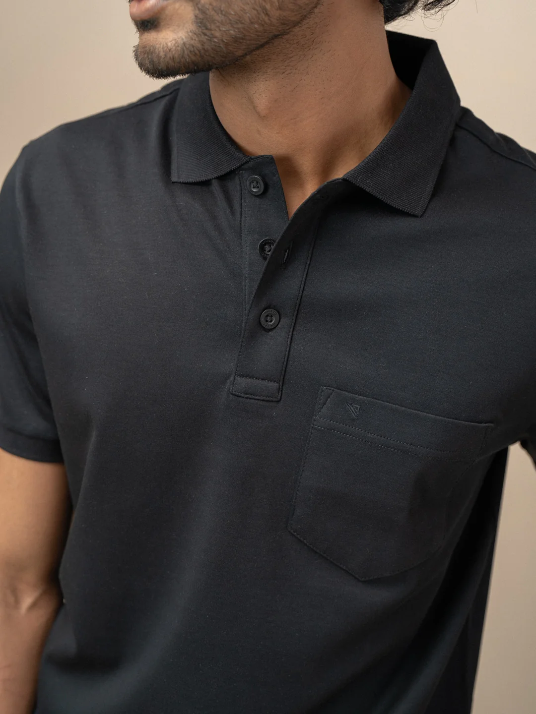 Extra Long Staple Cotton Polo Black - Image 2