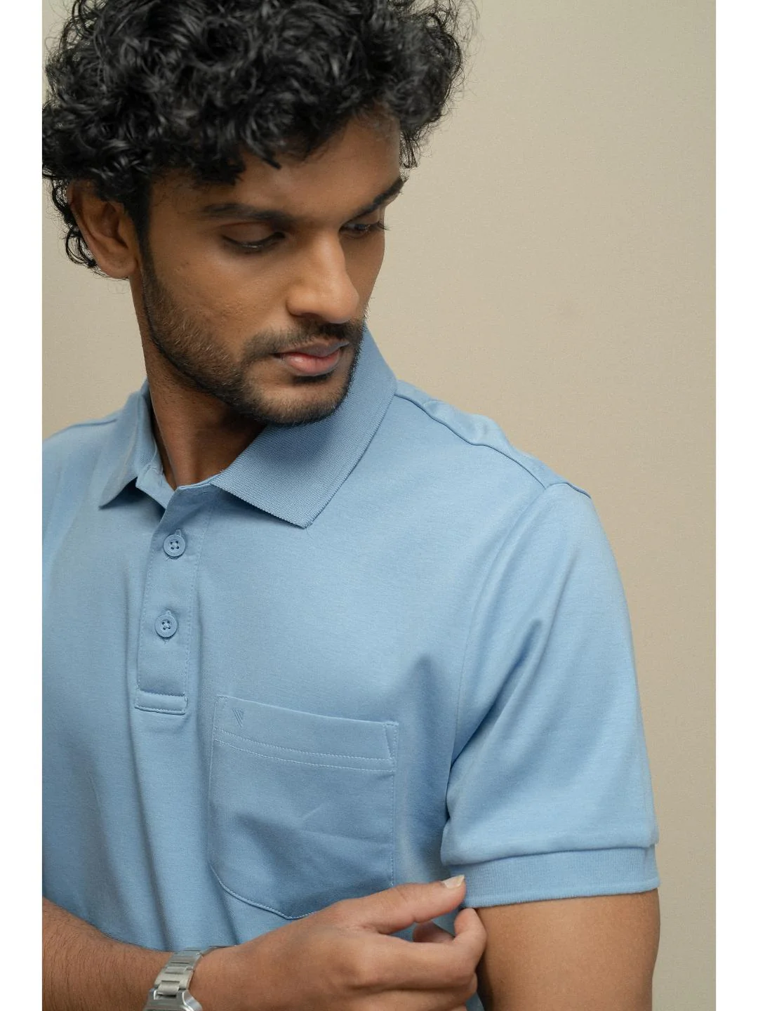 Extra Long Staple Cotton Polo Blue - Image 3
