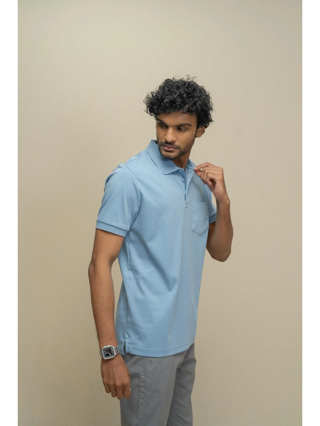 Extra Long Staple Cotton Polo Blue - Image 6