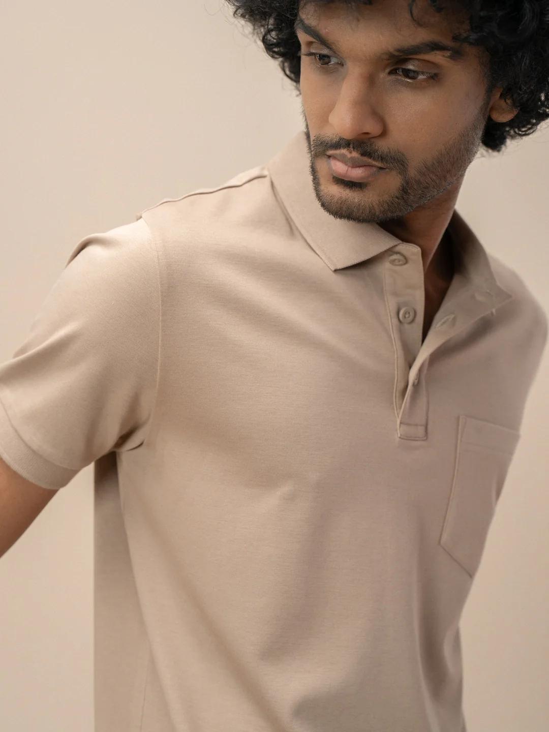 Extra Long Staple Cotton Polo Desert Beige - Image 3
