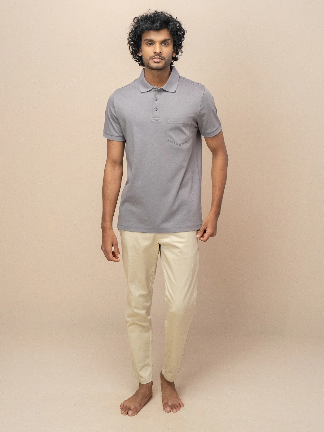 Extra Long Staple Cotton Polo Grey - Image 2
