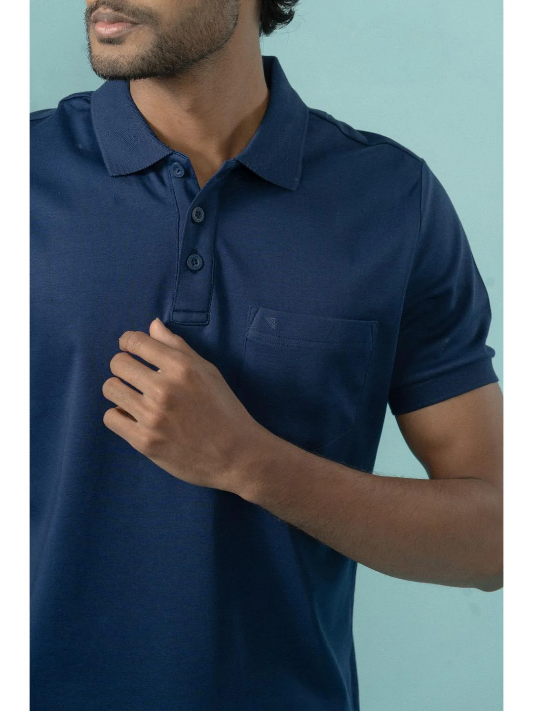 Extra Long Staple Cotton Polo Marine Royal - Image 3