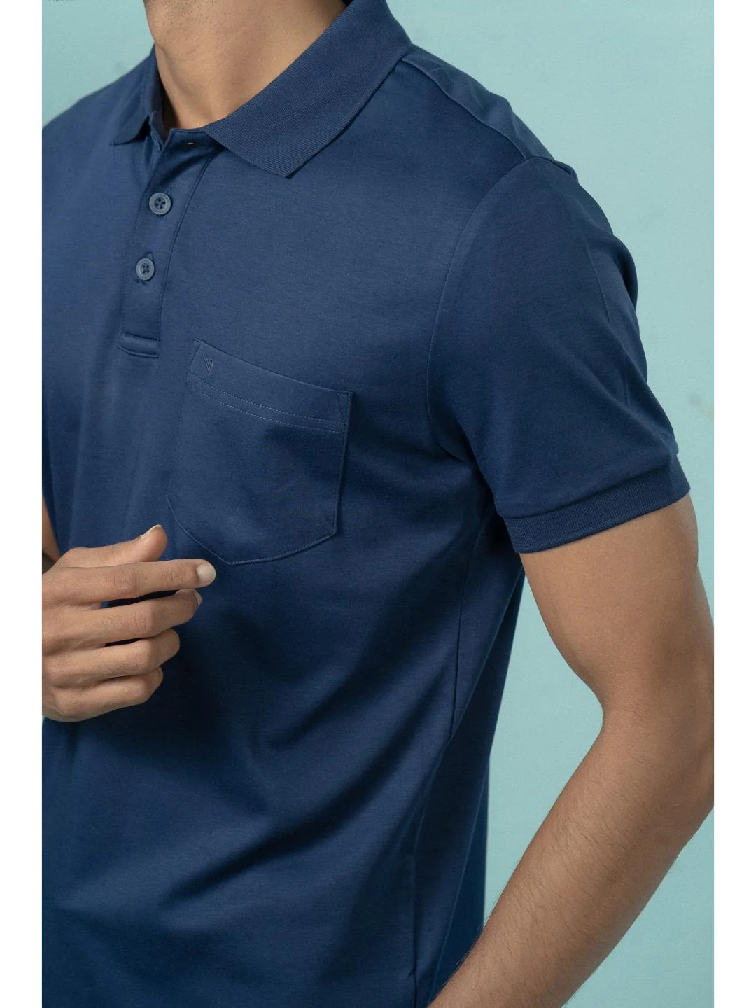 Extra Long Staple Cotton Polo Marine Royal - Image 4