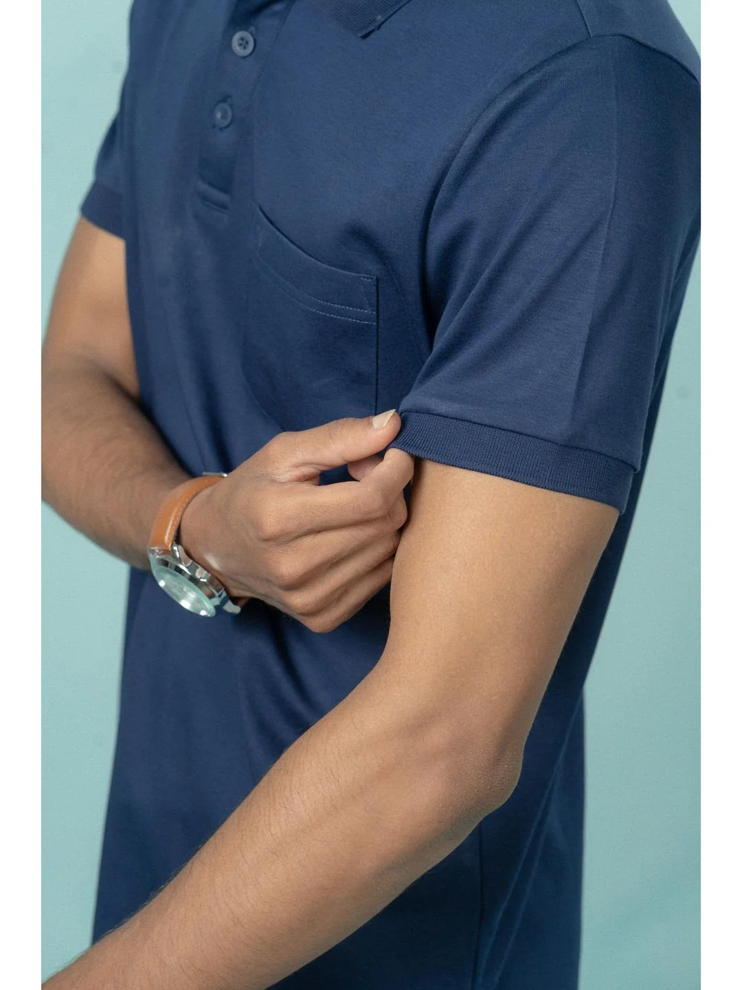 Extra Long Staple Cotton Polo Marine Royal - Image 6