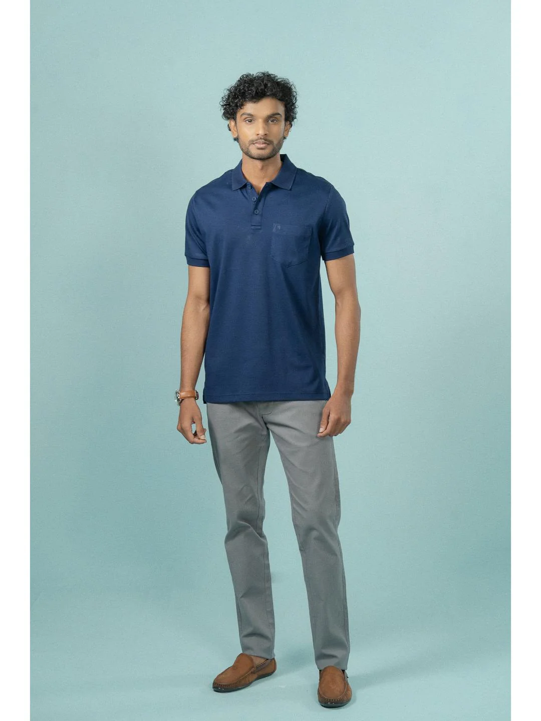 Extra Long Staple Cotton Polo Marine Royal - Image 7