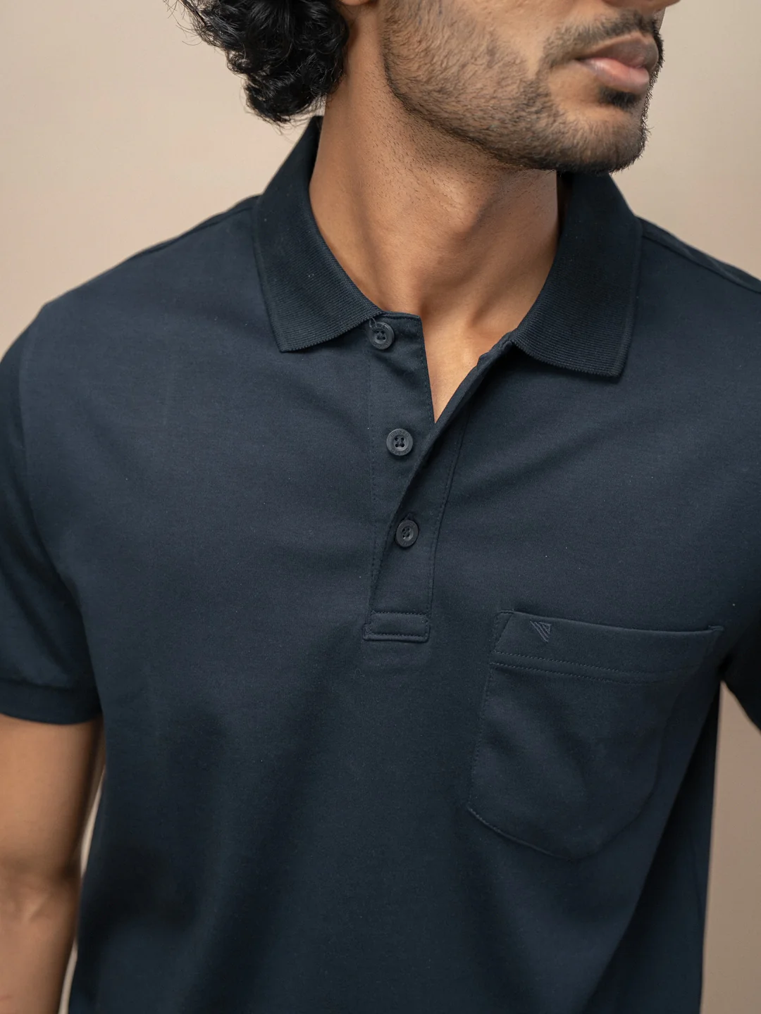 Extra Long Staple Cotton Polo Navy - Image 2