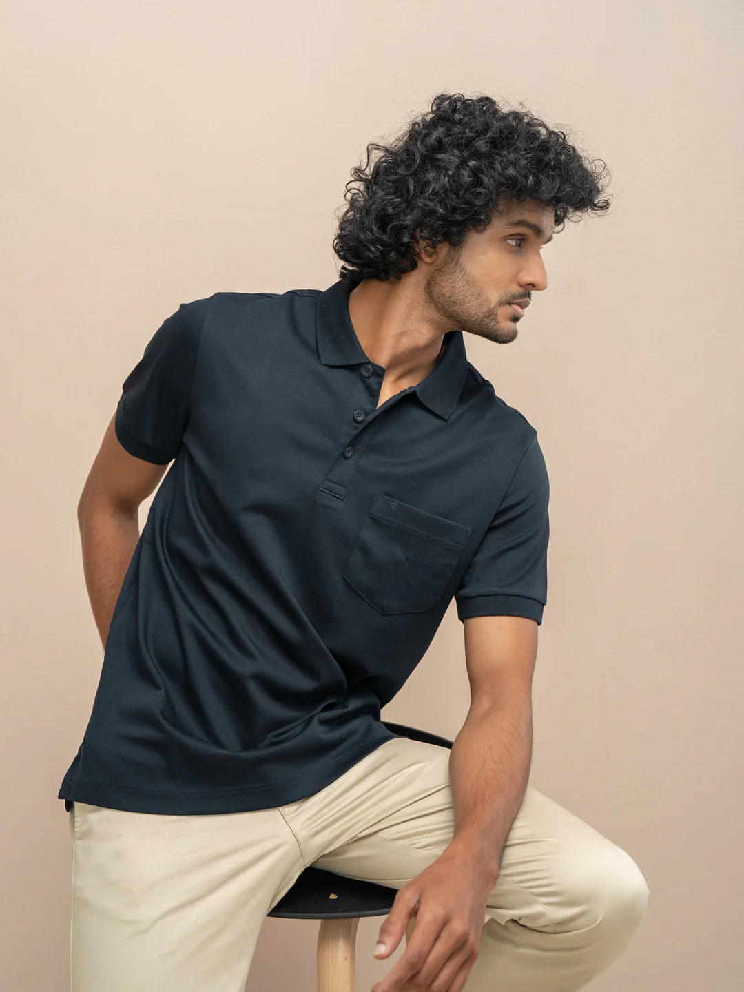 Extra Long Staple Cotton Polo Navy - Image 4