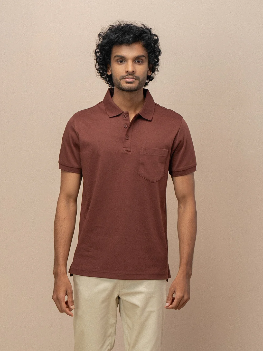 Extra Long Staple Cotton Polo Rust Brown