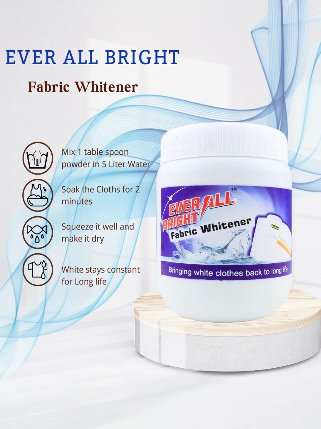 Fabric Whitener 500 gm Detergent Add On Powder Brighter Whites Powerful Stain Remover Removes Yellowness Chlorine Bleach Free Suitable with all Washing Detergent Powders and Liquids - Image 4
