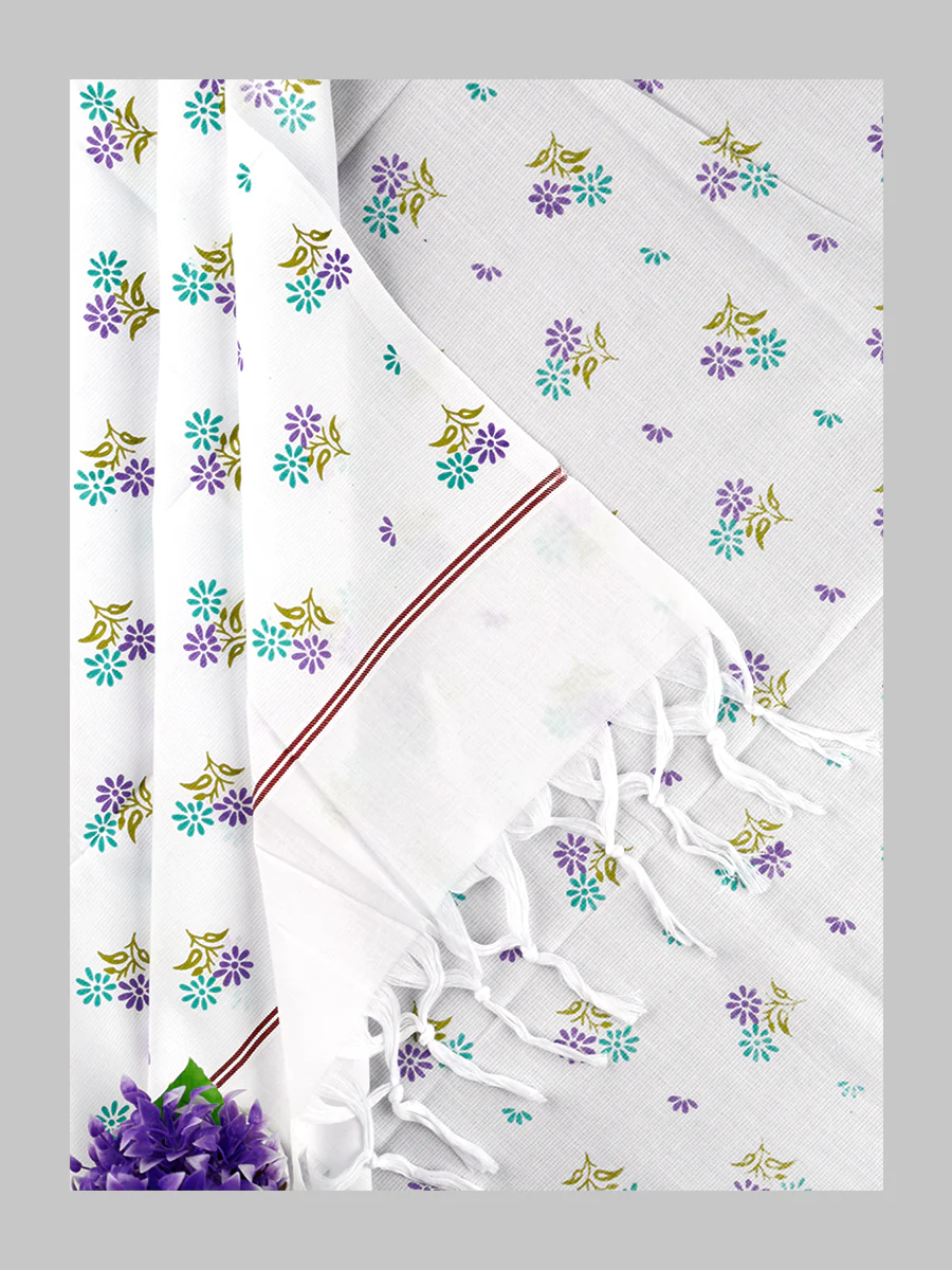 Fine Cotton White with Assorted Printed Design Bath Towel - Image 12
